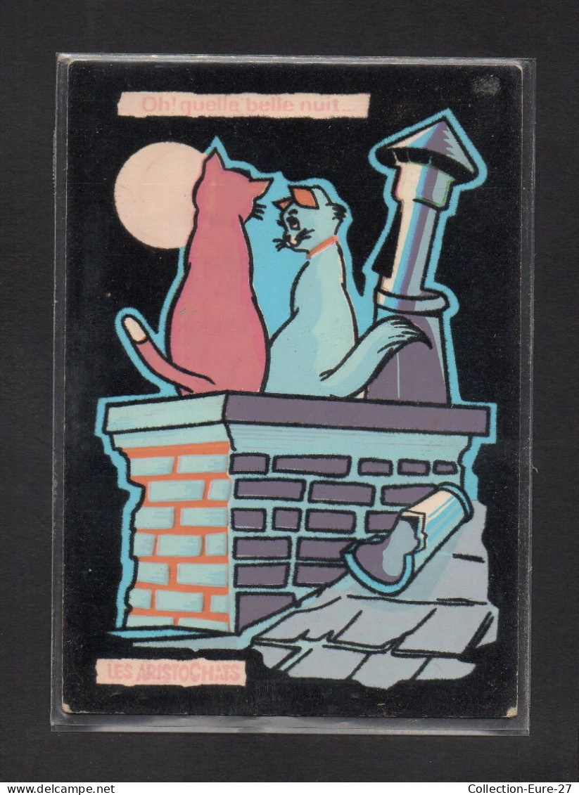 (16/04/24) THEME DISNEY-CPSM LES ARISTOCHATS - WALT DISNEY PRODUCTION - CARTE EN DAIM - Andere & Zonder Classificatie