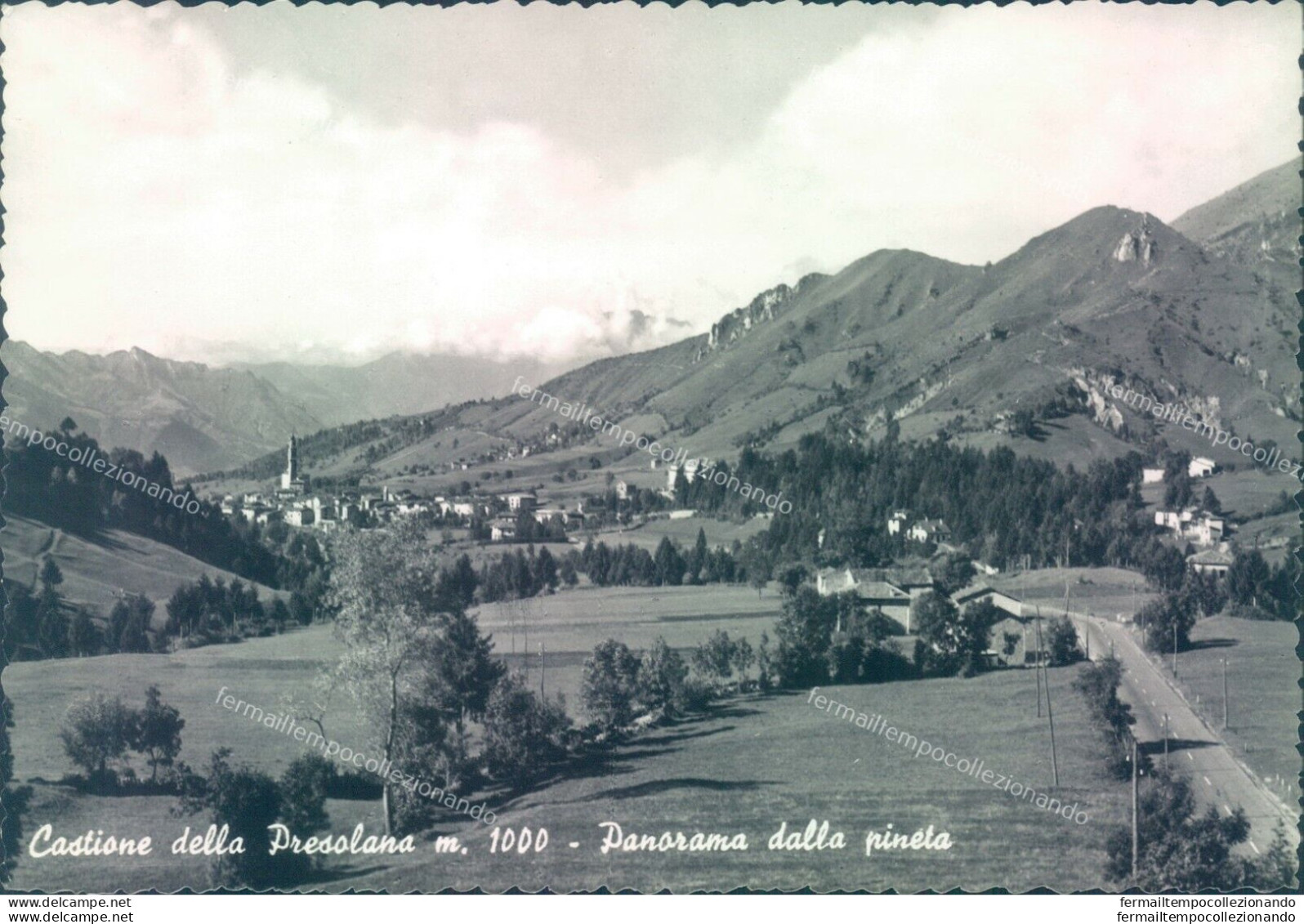 L263 Cartolina Castione Della Presolana  Panorama Dalla Pineta Prov Di Bergamo - Bergamo