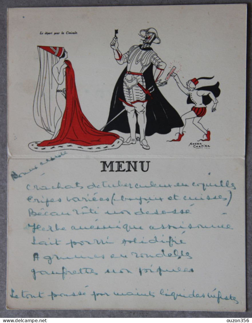 Menu érotique (publicité Médicale), Texte Manuscrit - Menus