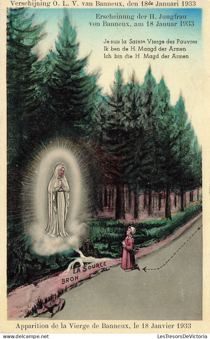 RELIGIONS & CROYANCES -  Christianisme -Apparition De La Vierge De Banneux - Le 18 Janvier 1933 - Carte Postale Ancienne - Virgen Mary & Madonnas