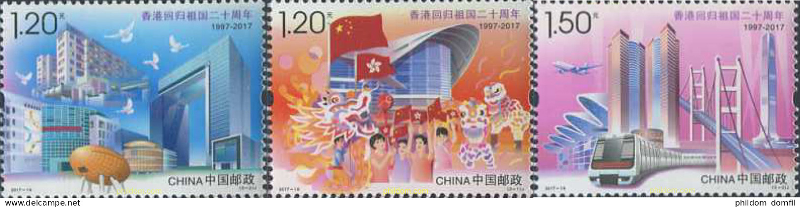 579690 MNH CHINA. República Popular 2017 CIUXX ANIVERSARIO DEL RETORNO DE HONG KONG A CHINA - Neufs