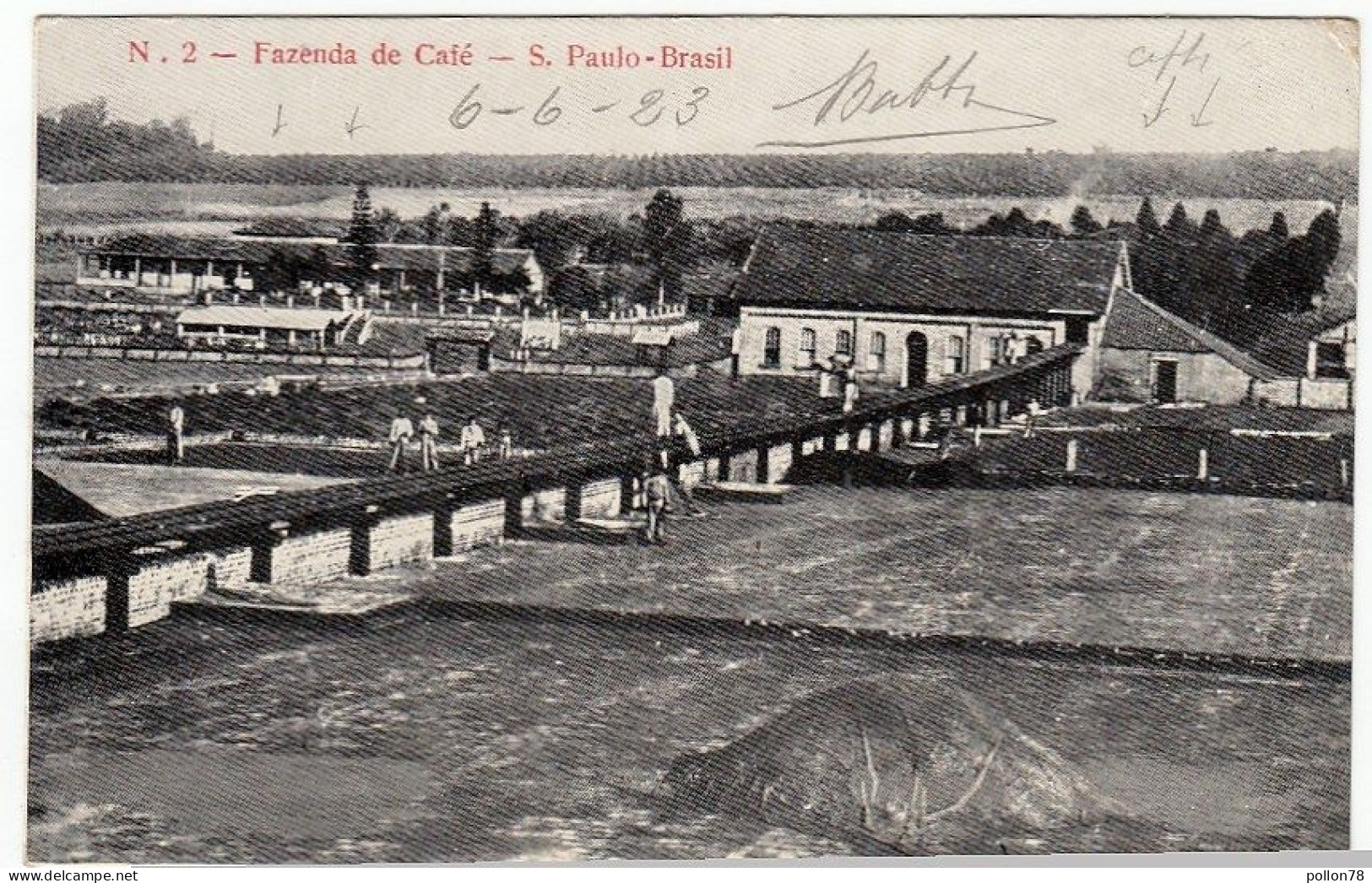 BRASIL - SÃO PAULO - S. PAULO - FAZENDA DE CAFE' - 1923 - CAFFE' - Vedi Retro - Formato Piccolo - São Paulo