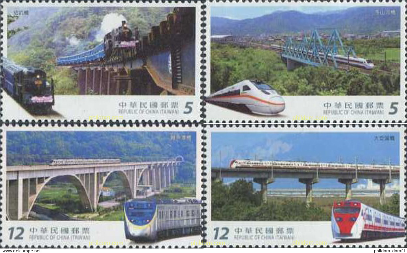 579818 MNH CHINA. FORMOSA-TAIWAN 2017 PUENTES Y TRENES - Ungebraucht