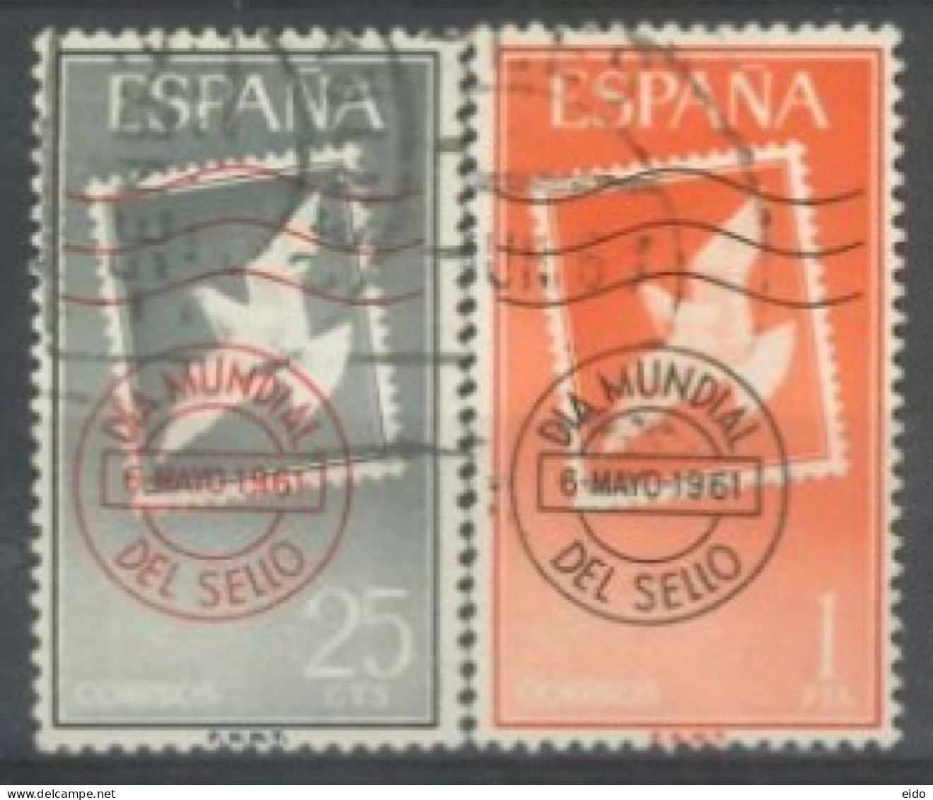 SPAIN, 1961, CANCELLED STAMP SET OF 2, # 987/88, USED. - Used Stamps