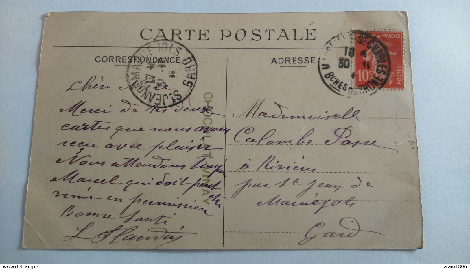 Carte Postale Ancienne  ( Q2 ) De Beaumont Sur Oise , Rue Nationale ( Cornée ) - Beaumont Sur Oise