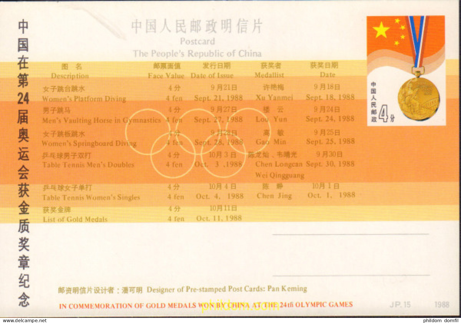 594516 MNH CHINA. República Popular 1988 24 JUEGOS OLIMPICOS VERANO SEUL 1988 - Unused Stamps