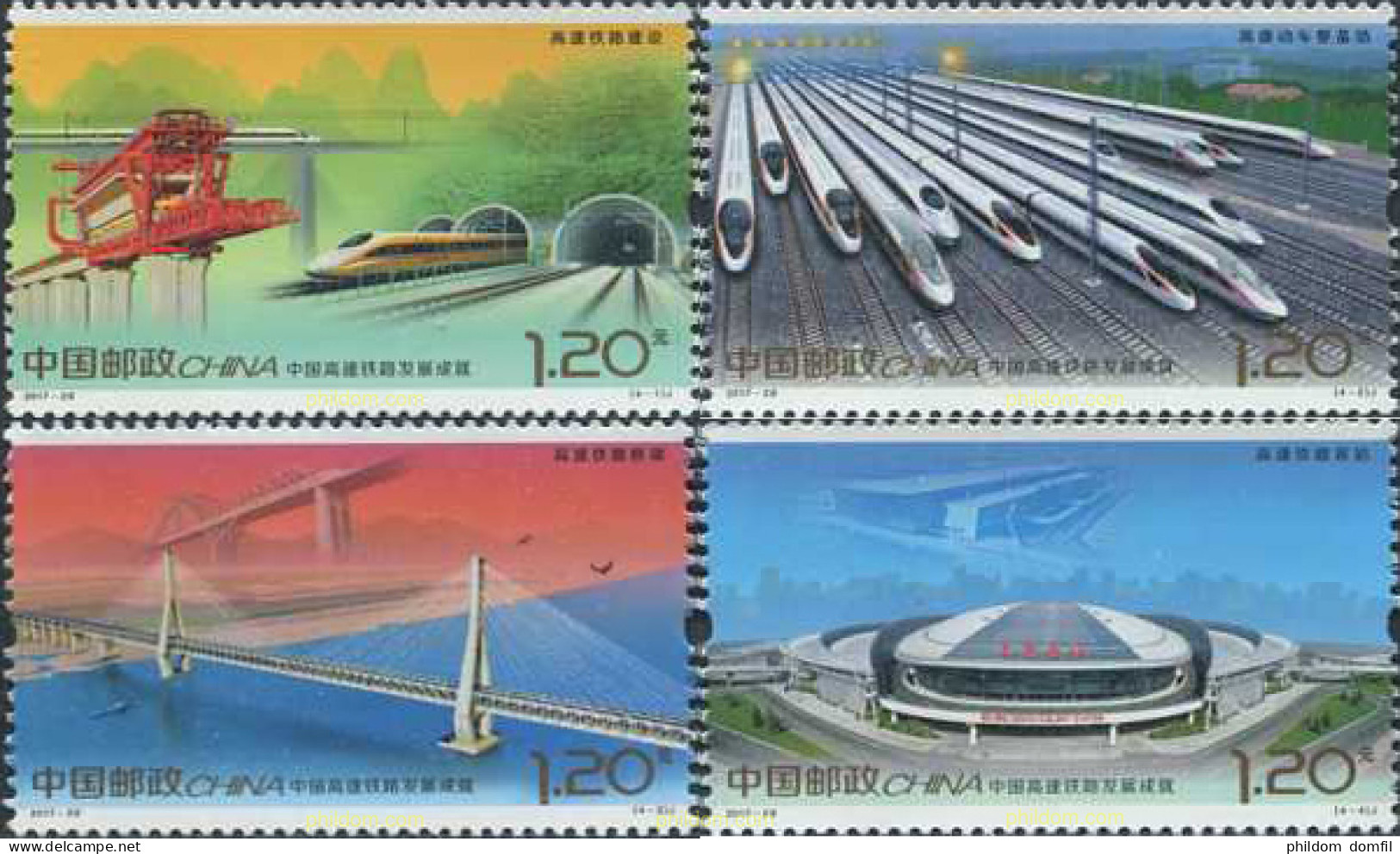 595421 MNH CHINA. República Popular 2017 DESARROLLO DEL TREN DE ALTA VELOCIDAD - Neufs