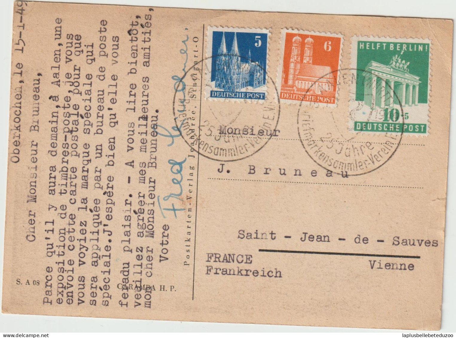 CPA - ALLEMAGNE - BADE WURTEMBERG - STUTTGART 1948 - Partie Am Wilhelmsbau - Pas Courant - Belle Oblitération - Stuttgart