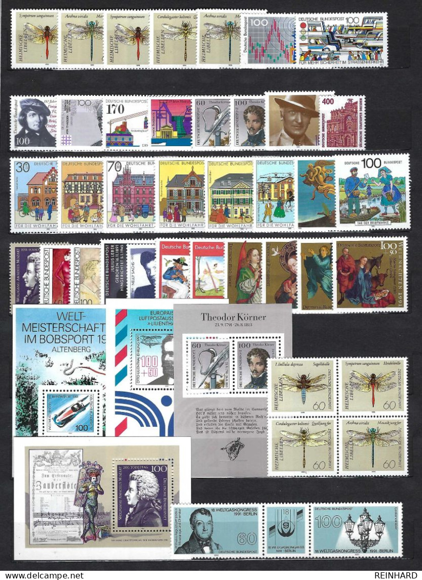 BUND Komplettjahrgang 1990 Postfrisch - Siehe Bild - Unused Stamps