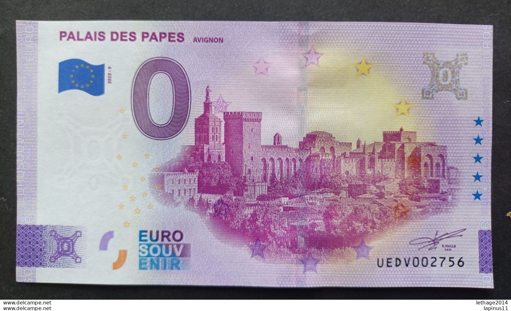 BANKNOTE FRANCIA 0 EURO SOUVENIR PALAZZO DEI PAPI A AVIGNONE FDS - [ 4] Voorlopige Uitgaven