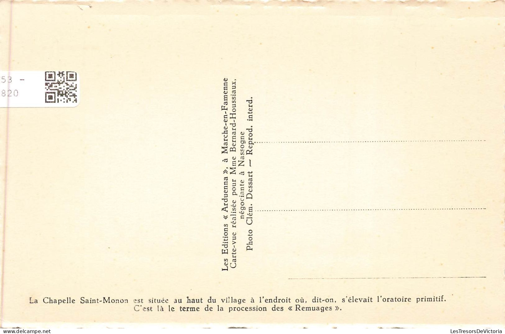 BELGIQUE - Nassogne - Vue Sur La Chapelle Saint Monon - Vue Panoramique - De L'extérieure - Carte Postale Ancienne - Bievre