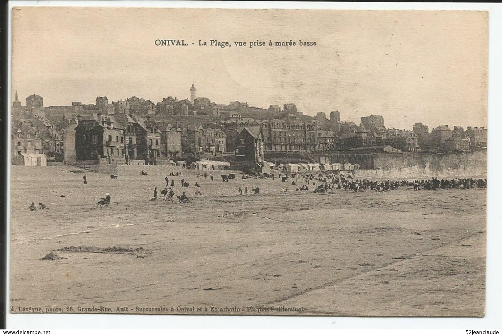 La Plage Vue Prise à Marée Basse    1924    N° - Onival