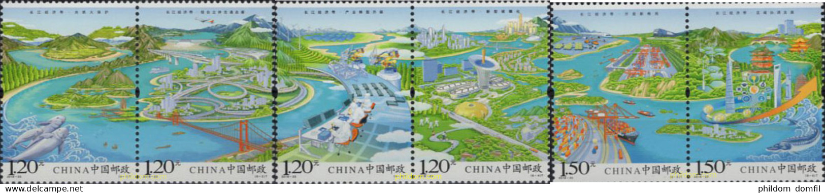 630176 MNH CHINA. República Popular 2018 CINTURÓN ECONÓMICO DEL RÍO YANGTZÉ - Ongebruikt