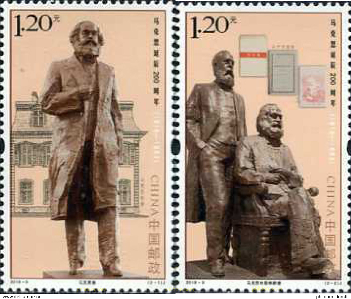 615450 MNH CHINA. República Popular 2018 KARL MARX - Ongebruikt