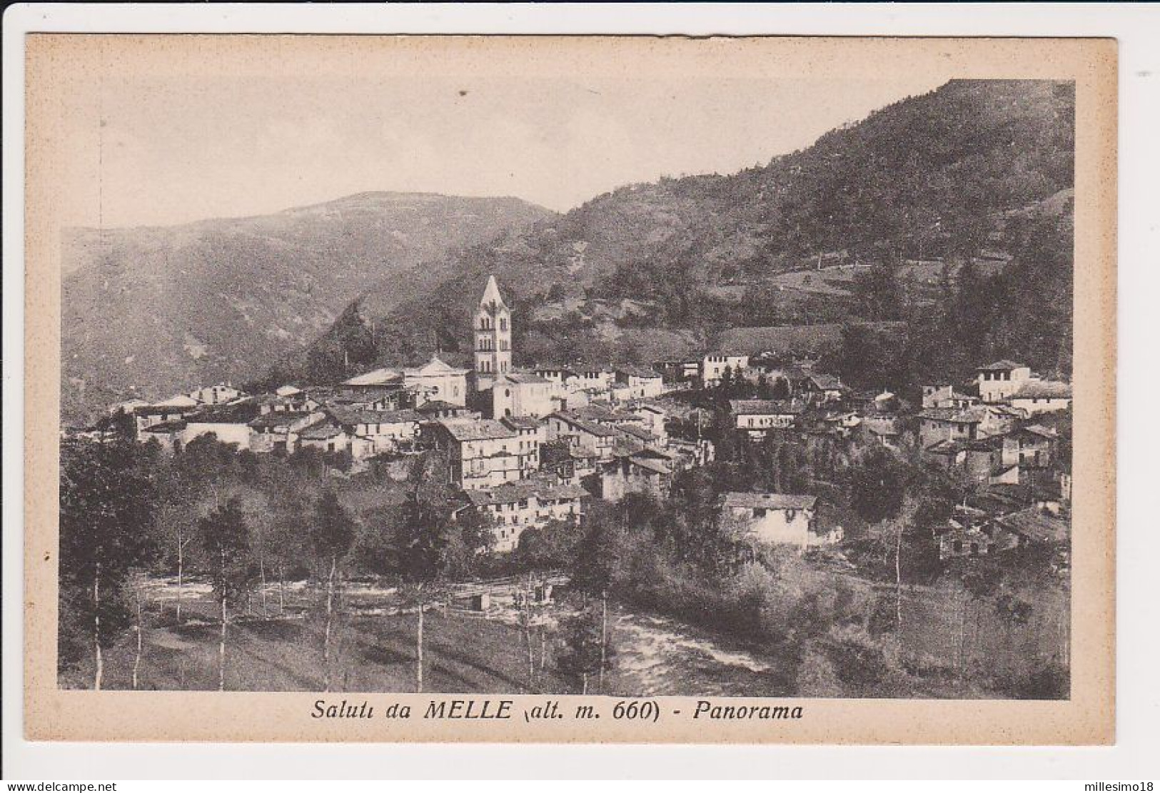 Italia Melle Cuneo Panorama FP NVG 2 Scan Ed. Cosmello Sampeire - Cuneo