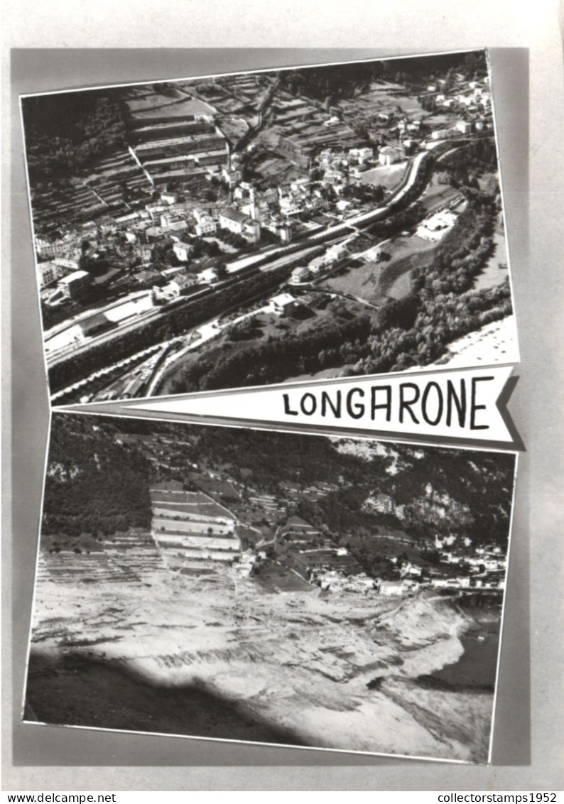 LONGARONE, BELLUNO, VENETO, MULTIPLE VIEWS, ARCHITECTURE, DISASTER 1963, ITALY, POSTCARD - Belluno