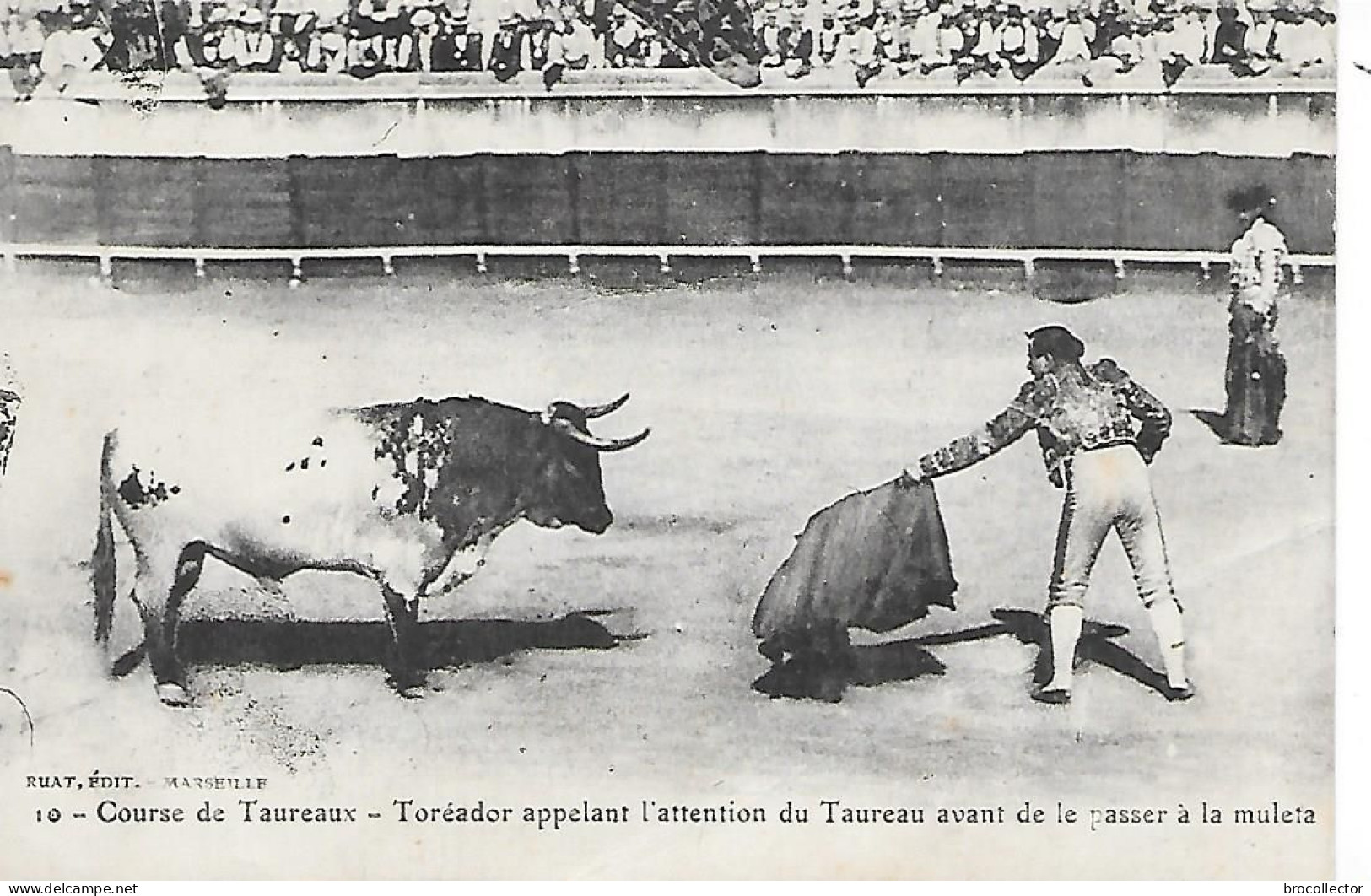 Course De Taureau - Toréador Appelant L'attention Du Taureau - Corrida