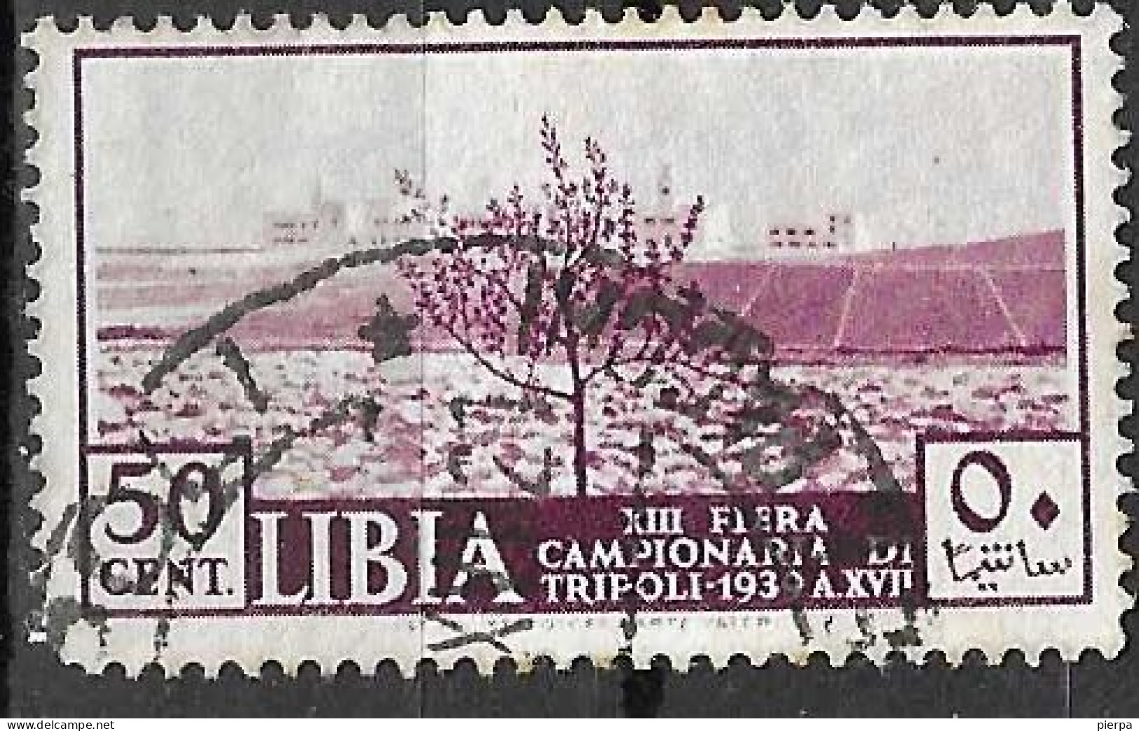 LIBIA - 1939 -  XIII FIERA DI TRIPOLI - LIRE 0,50 - USATO (YVERT 76 - MICHEL 99 - SS 160) - Libye