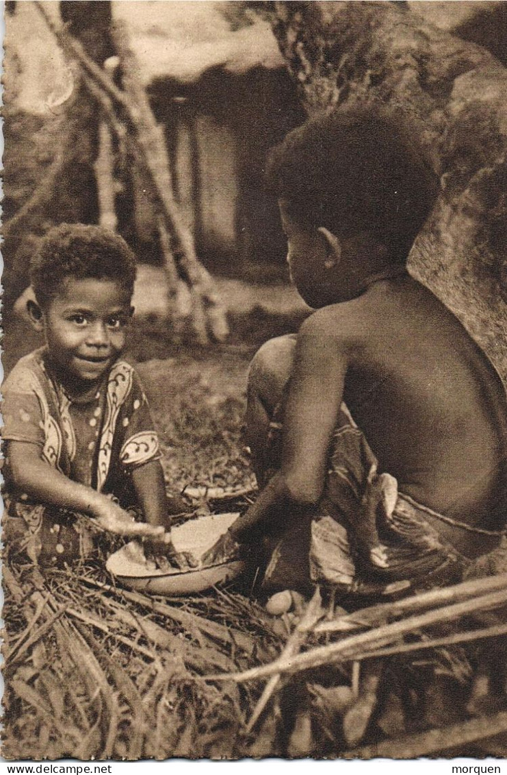 54788. Postal  NUEVA CALEDONIA. Niños Pequeños Caledonianos. Misiones Maristas De OCEANIA - Nieuw-Caledonië