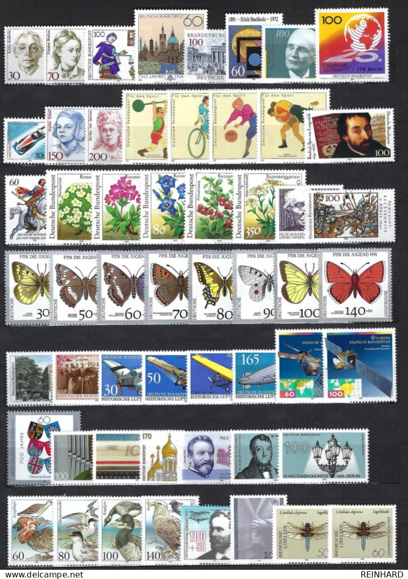 BUND Komplettjahrgang 1991 Postfrisch - Siehe 2 Bilder - Unused Stamps