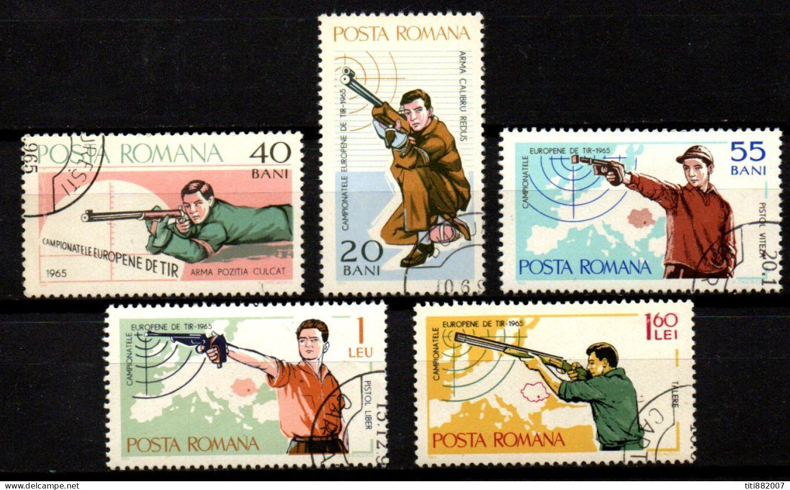 ROUMANIE  -  1965.  Y&T N° 2126 à 2130 Oblitérés. Championnat D'Europe De Tir. - Used Stamps