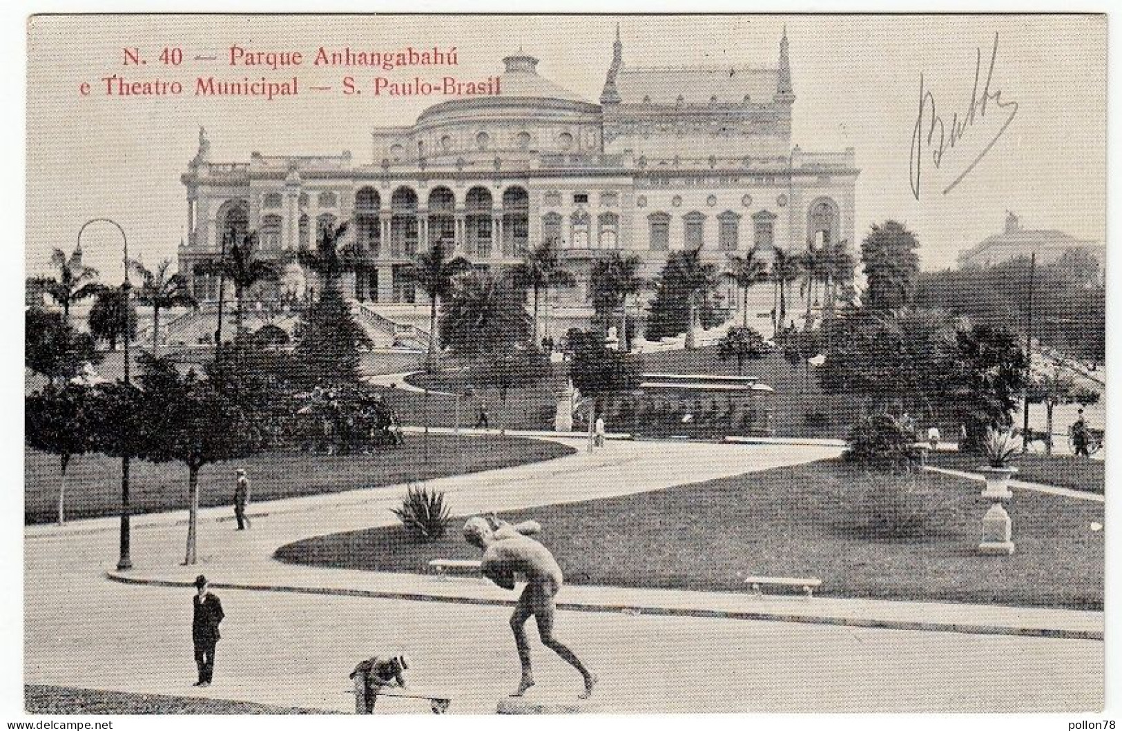 BRASILE - SÃO PAULO - S. PAULO - PARQUE ANHANGABAHU'E THEATRO MUNICIPAL - Vedi Retro - Formato Piccolo - São Paulo