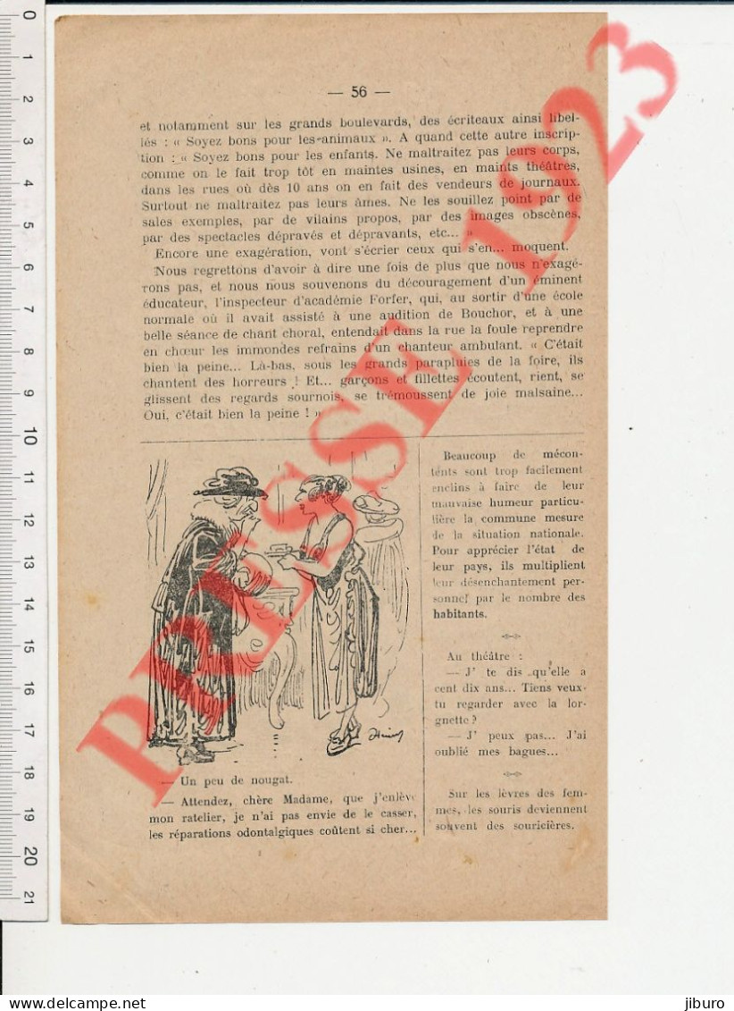 Doc 1923 Humour Dessin Henriot Paris Mutuels + Nougat Ondontologie Râtelier (dentier) Dame Réparations Odontalgiques - Ohne Zuordnung