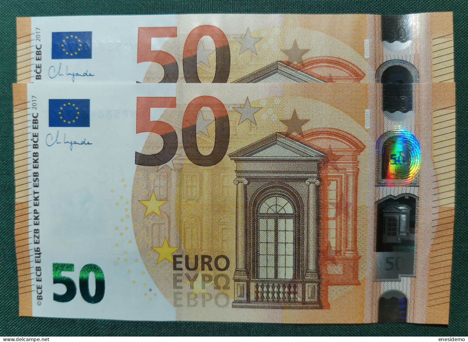 50 EURO SPAIN 2017 LAGARDE V033A1 VD CORRELATIVE COUPLE SC FDS UNCIRCULATED PERFECT - 50 Euro