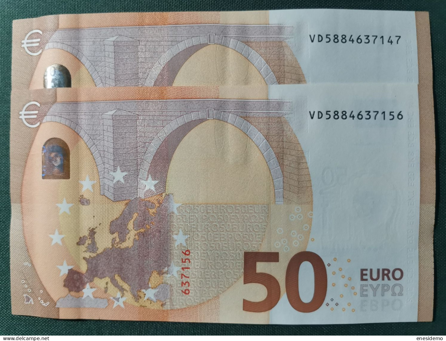 50 EURO SPAIN 2017 LAGARDE V033A1 VD CORRELATIVE COUPLE SC FDS UNCIRCULATED PERFECT - 50 Euro