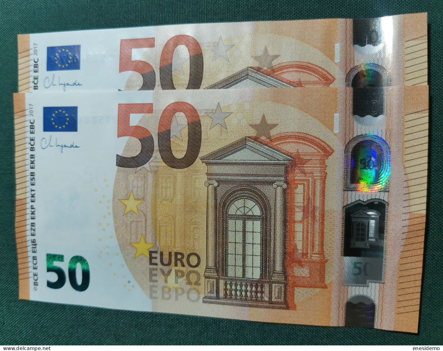 50 EURO SPAIN 2017 LAGARDE V033A1 VD CORRELATIVE COUPLE SC FDS UNCIRCULATED PERFECT - 50 Euro