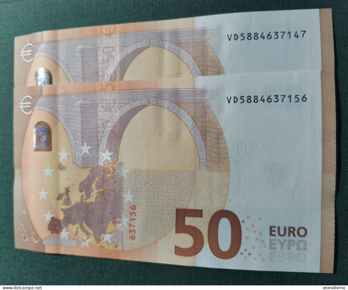 50 EURO SPAIN 2017 LAGARDE V033A1 VD CORRELATIVE COUPLE SC FDS UNCIRCULATED PERFECT - 50 Euro