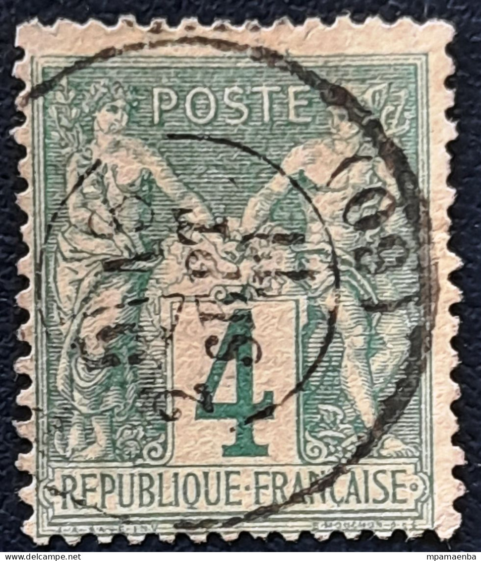 Numéros 63, Timbre Oblitéré, Pas D'aminci Mais Timbre Moyen, Cachet Propre, Cote 100 Euros. - 1876-1878 Sage (Type I)