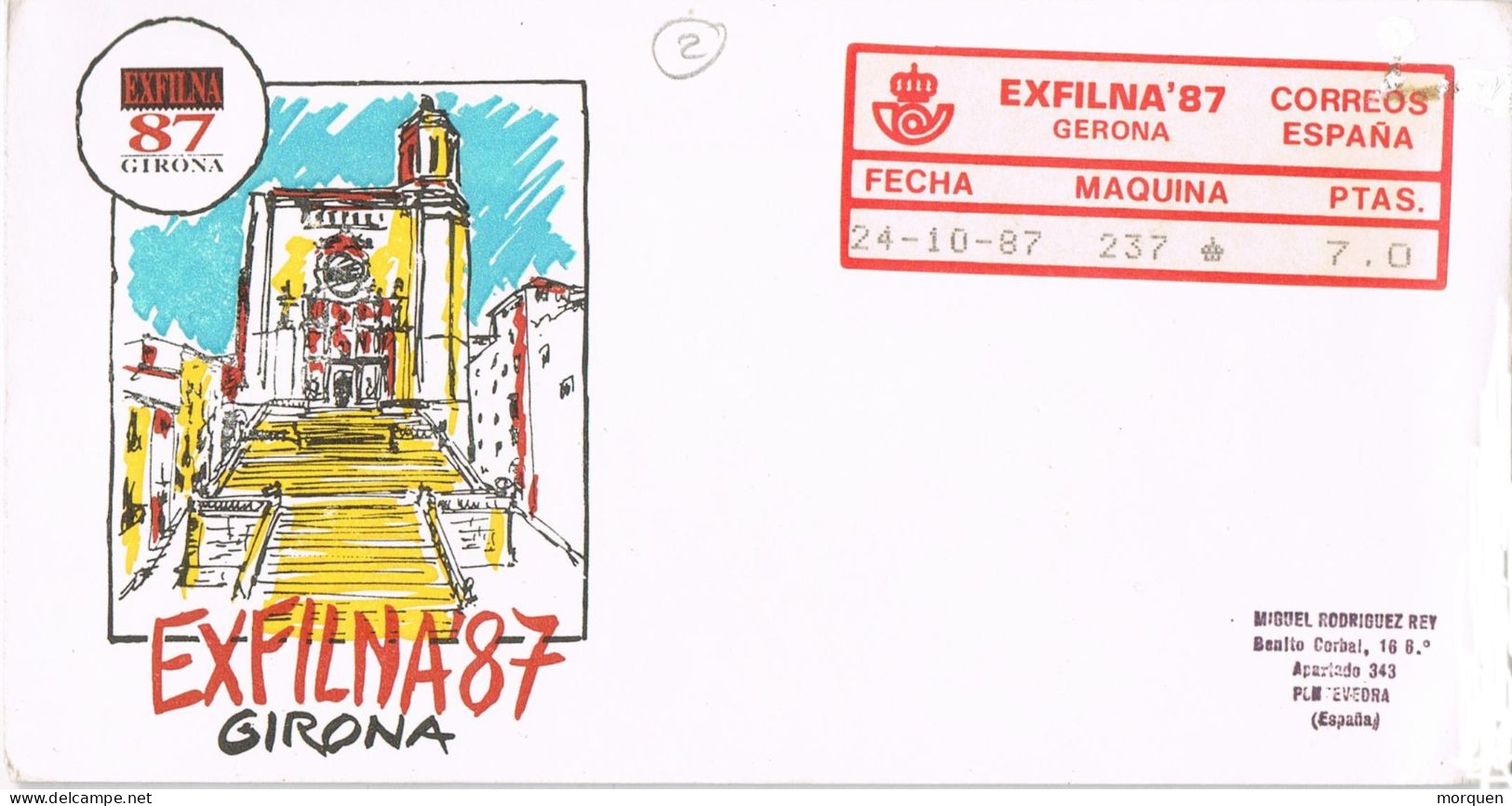 54789. Carta GERONA 1987. ATM Tipo EPELSA, Exfilna Gerona 87 - Storia Postale