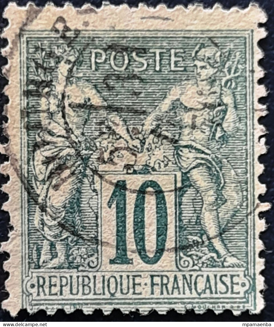 Numéros 76, Timbre Oblitéré, Pas D'aminci Mais Timbre Moyen, Cachet Propre, Cote 325 Euros. - 1876-1898 Sage (Type II)