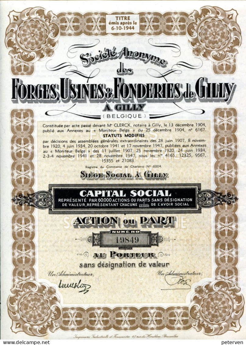 FORGES, USINES & FONDERIES De GILLY - Industry