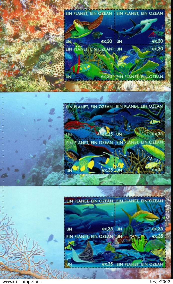 UNO UN Wien 2010 - Mi.Nr. Heftchenblätter 83 - 88 - Postfrisch MNH - Tiere Animals Fische Fishes - Vie Marine