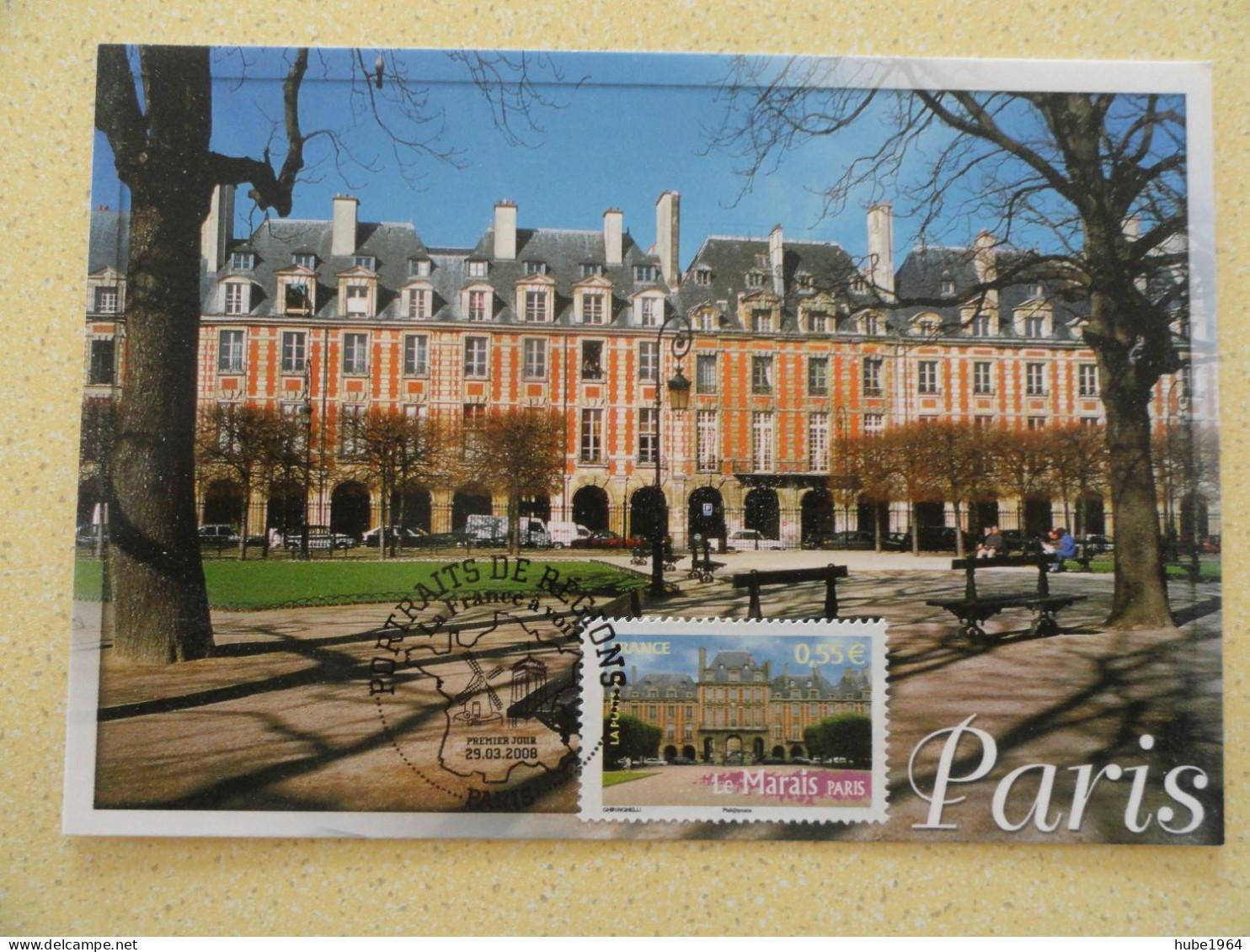 CARTE MAXIMUM CARD PLACE ROYALE LE MARAIS PARIS OPJ PARIS FRANCE - Andere & Zonder Classificatie