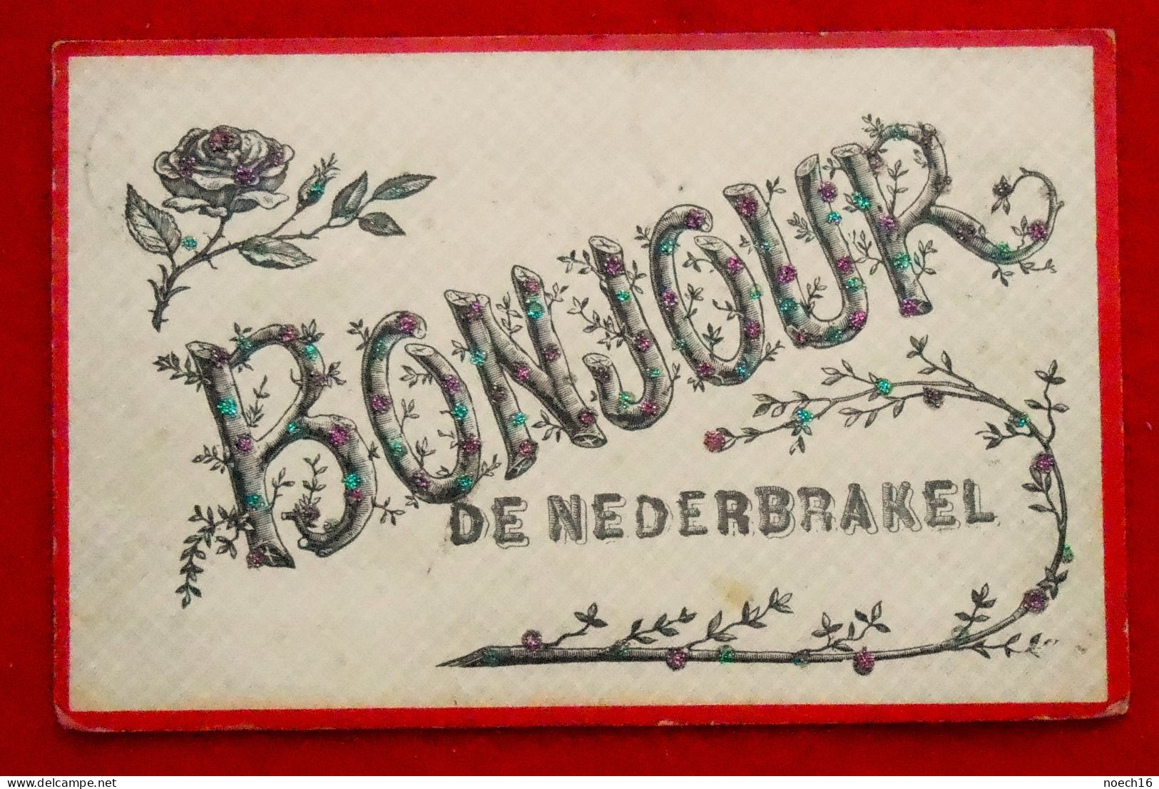 CPA 1906 Bonjour De Nederbrakel, Réhaussée De Paillettes - Brakel