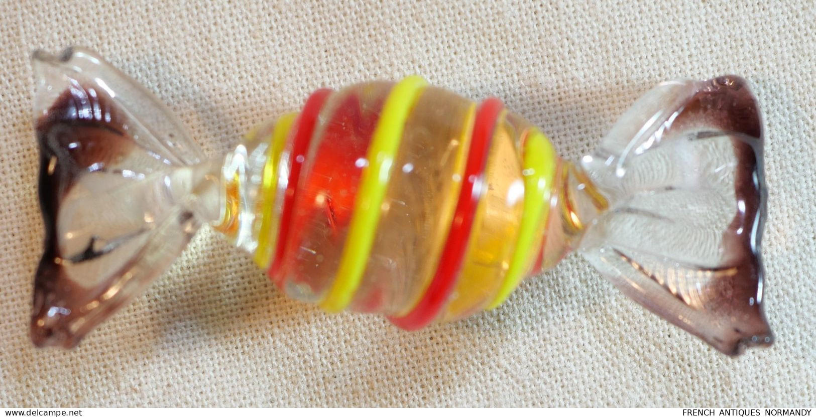 Lot de 8 bonbons Murano en verre soufflé et torsadé - ref BX24MUR001