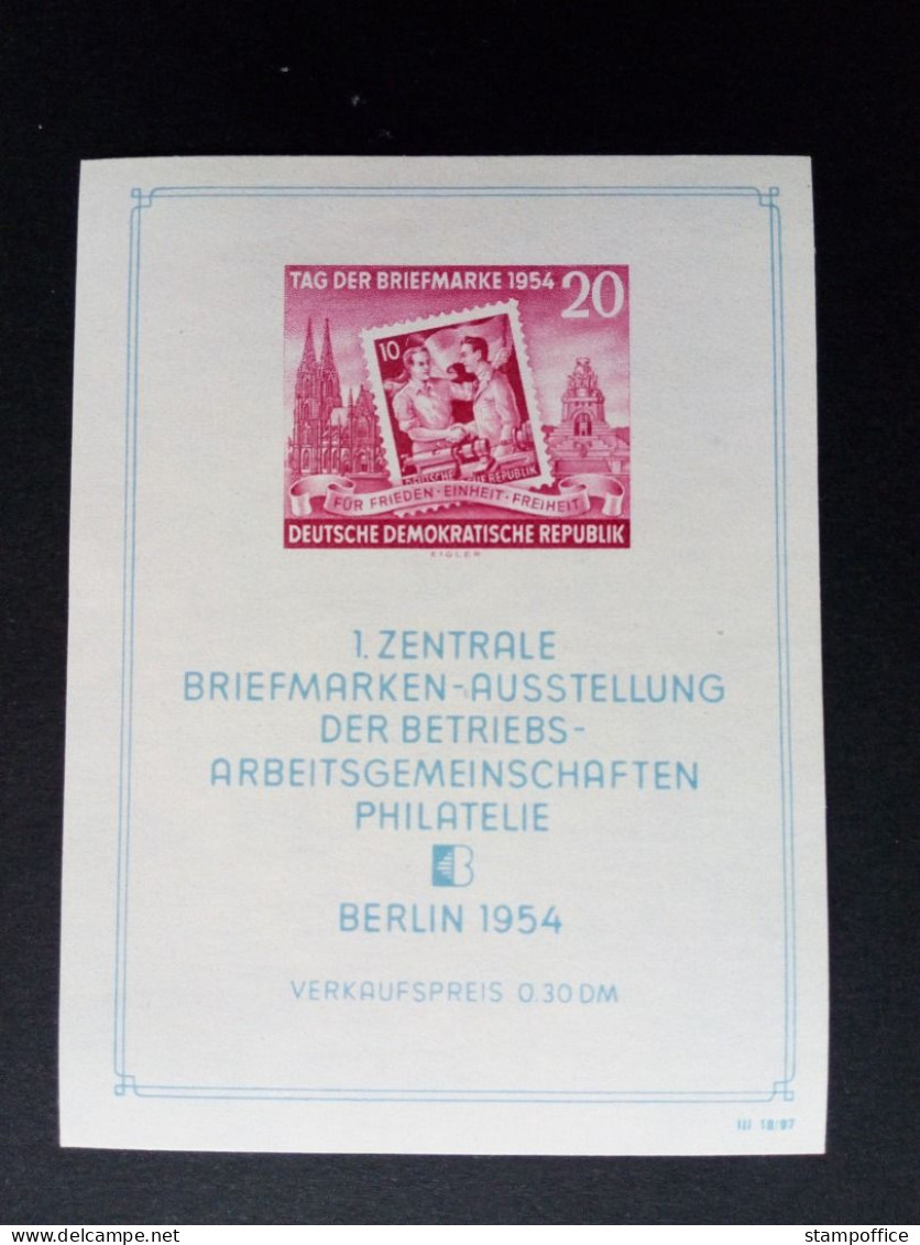 DDR BLOCK 10 POSTFRISCH(MINT) BRIEFMARKENAUSSTELLUNG 1954 MARKE AUF MARKE - 1950-1970