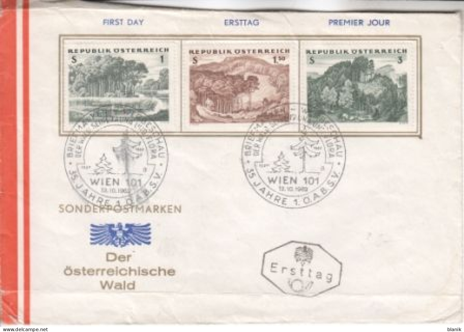 A - FDC 1123 / 1125 / Österreichische Wald - FDC