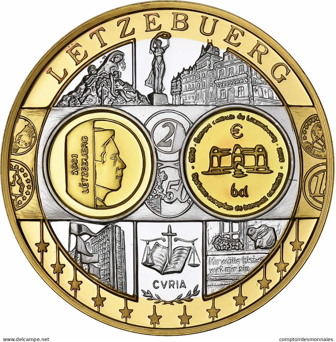 Luxembourg, Médaille, L'Europe, 2003, Cuivre Plaqué Argent, FDC - Autres & Non Classés