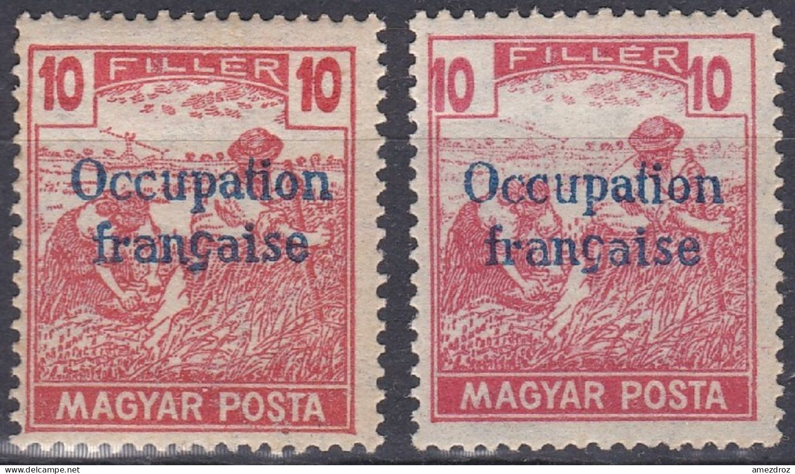 Arad Hongrie 1919 Mi 44 Timbre Variété De Nuance - Moissonneurs  (A14) - Unused Stamps