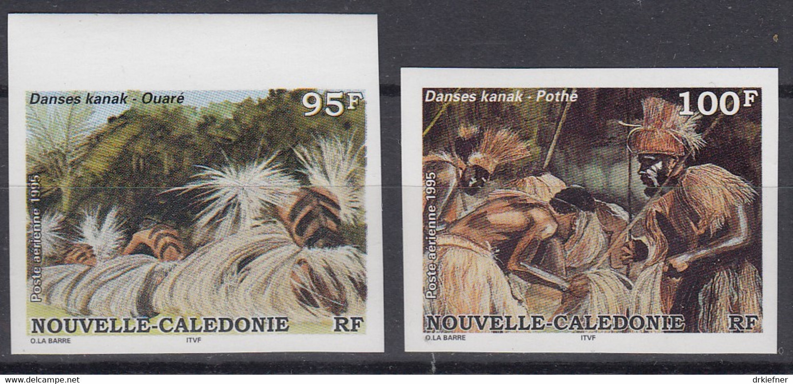 NEUKALEDONIEN  1055-1056, Postfrisch **, Geschnitten, Volkstänze Der Kanaken, 1995 - Unused Stamps