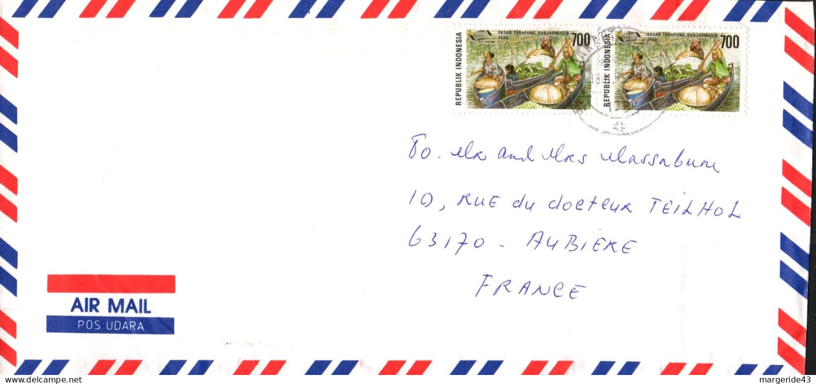 INDONESIE AFFRANCHISSEMENT COMPOSE SUR LETTRE POUR LA FRANCE 1995 - Indonésie