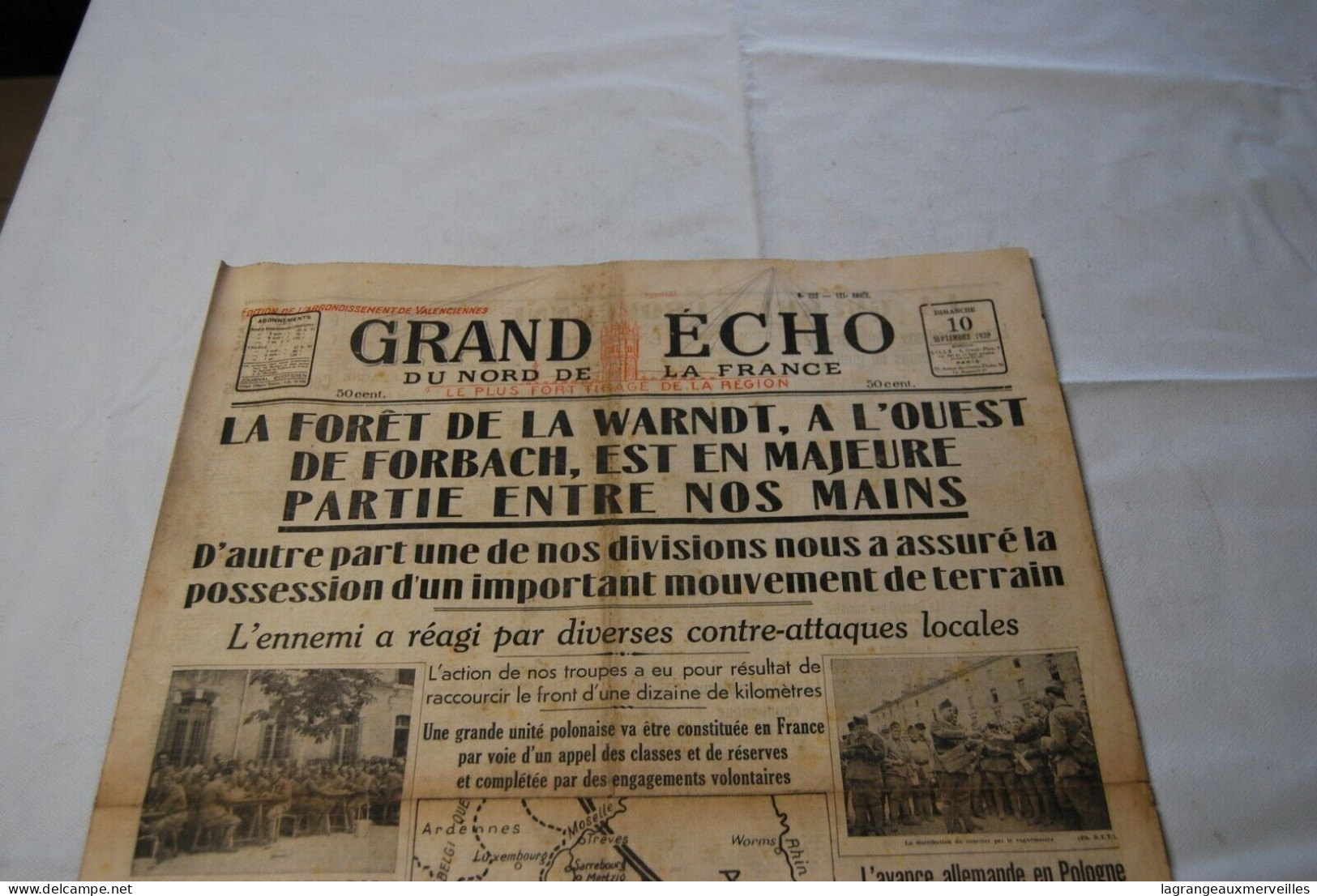 AF1 Ancien Journal - Grand Echo - 10 09 1939 - Autres & Non Classés