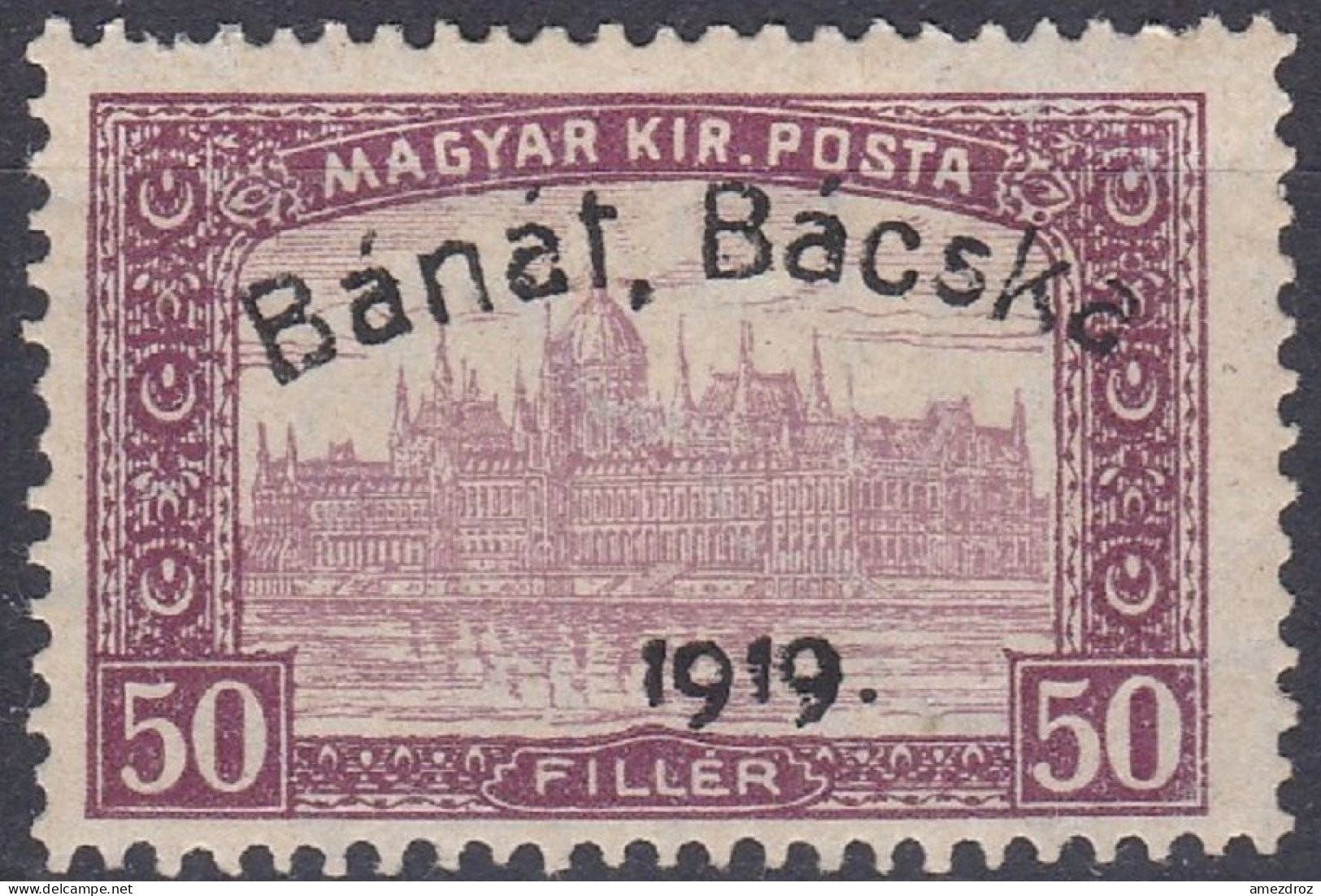 Hongrie Banat Bacska 1919 Mi  *12 Palais Du Parlement (A14) - Banat-Bacska