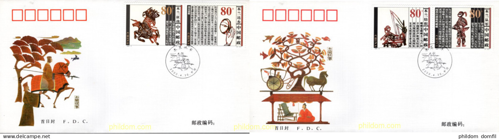 715374 MNH CHINA. República Popular 2000 MULAN. BALADA DEL SIGLO V - Nuovi