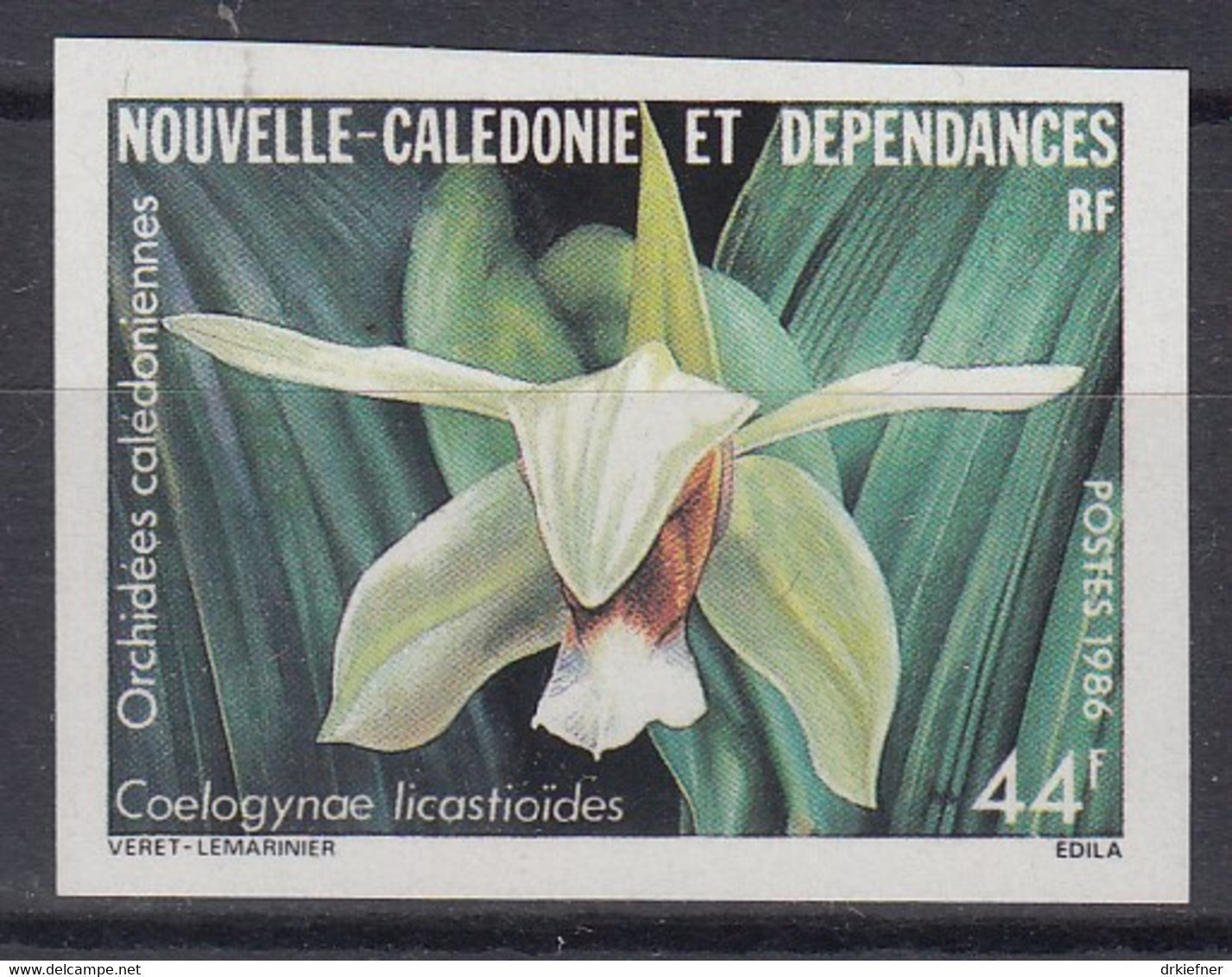 NEUKALEDONIEN  784, Postfrisch **, Geschnitten, Orchideen, 1986 - Ungebraucht