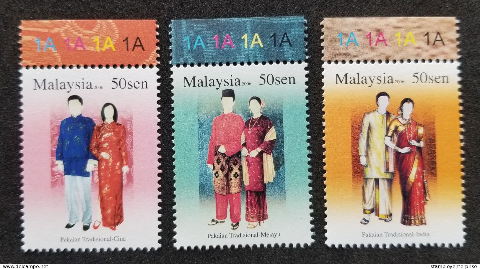 Malaysia Traditional Costumes 2006 Attire Costume Culture Cloth Art Chinese India Malay (stamp Plate) MNH - Malasia (1964-...)